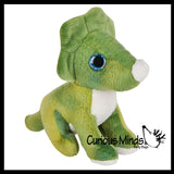Cute Triceratops Dino Plush Stuffed Animals- Adorable Mini Plushie Stuffie - Dinosaur