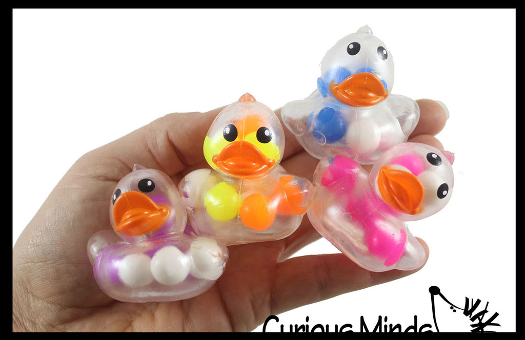 Duck Shaped Molecule DNA Balls - Squishy Fidget Ball - Unique Fun Stress Ball Filled with Squishy Balls