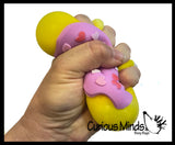 Donut Doughnut Soft Doh Filled Stretch Ball with Removable Frosting - Ultra Squishy and Moldable Relaxing Sensory Fidget Stress Toy