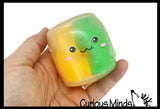 Tri Color 2.5" Cylinder Doh Filled Squish Stress Squishy Ball
