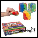 Tri Color 2.5" Cylinder Doh Filled Squish Stress Squishy Ball