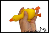 Doh Filled Yellow Laying Down Goose Ducky - Squeezy Duck Shaped Stress Squishy Ball