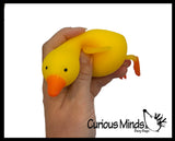 Doh Filled Yellow Laying Down Goose Ducky - Squeezy Duck Shaped Stress Squishy Ball