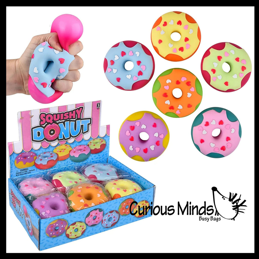 NEW - Donut Doughnut Soft Doh Filled Stretch Ball with Removable Frosting - Ultra Squishy and Moldable Relaxing Sensory Fidget Stress Toy