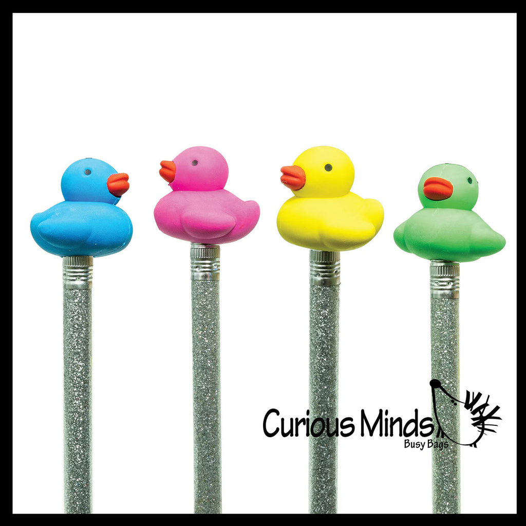 Rubber Duck Eraser Toppers - Rubber Duckies - Cute Novelty Prize Reward Giveaway