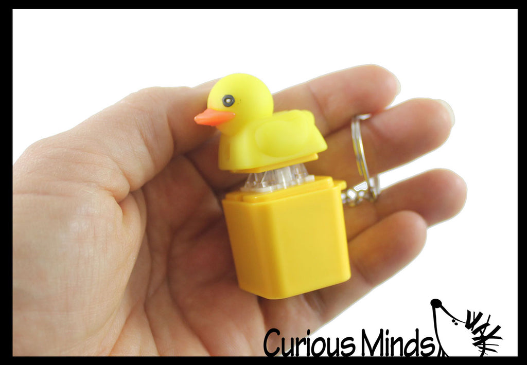 Duck Keyboard Key Fidget Clicker  - Quacking Quack Light Up- Toy - Key Cap Click on Keychain