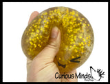 Mystery 3.25" Glitter Dumpling Dim Sum - Gel Filling - Ultra Squishy Relaxing Sensory Fidget Stress Toy