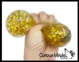 Mystery 3.25" Glitter Dumpling Dim Sum - Gel Filling - Ultra Squishy Relaxing Sensory Fidget Stress Toy