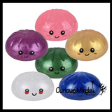 NEW - Mystery Sparkle Jelly Gel Series 3.5" Dumpling Dim Sum - Ultra Squishy Relaxing Sensory Fidget Stress Toy