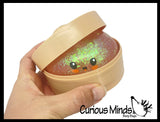 Mystery 3.25" Glitter Dumpling Dim Sum - Gel Filling - Ultra Squishy Relaxing Sensory Fidget Stress Toy