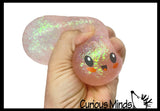 Mystery 3.25" Glitter Dumpling Dim Sum - Gel Filling - Ultra Squishy Relaxing Sensory Fidget Stress Toy