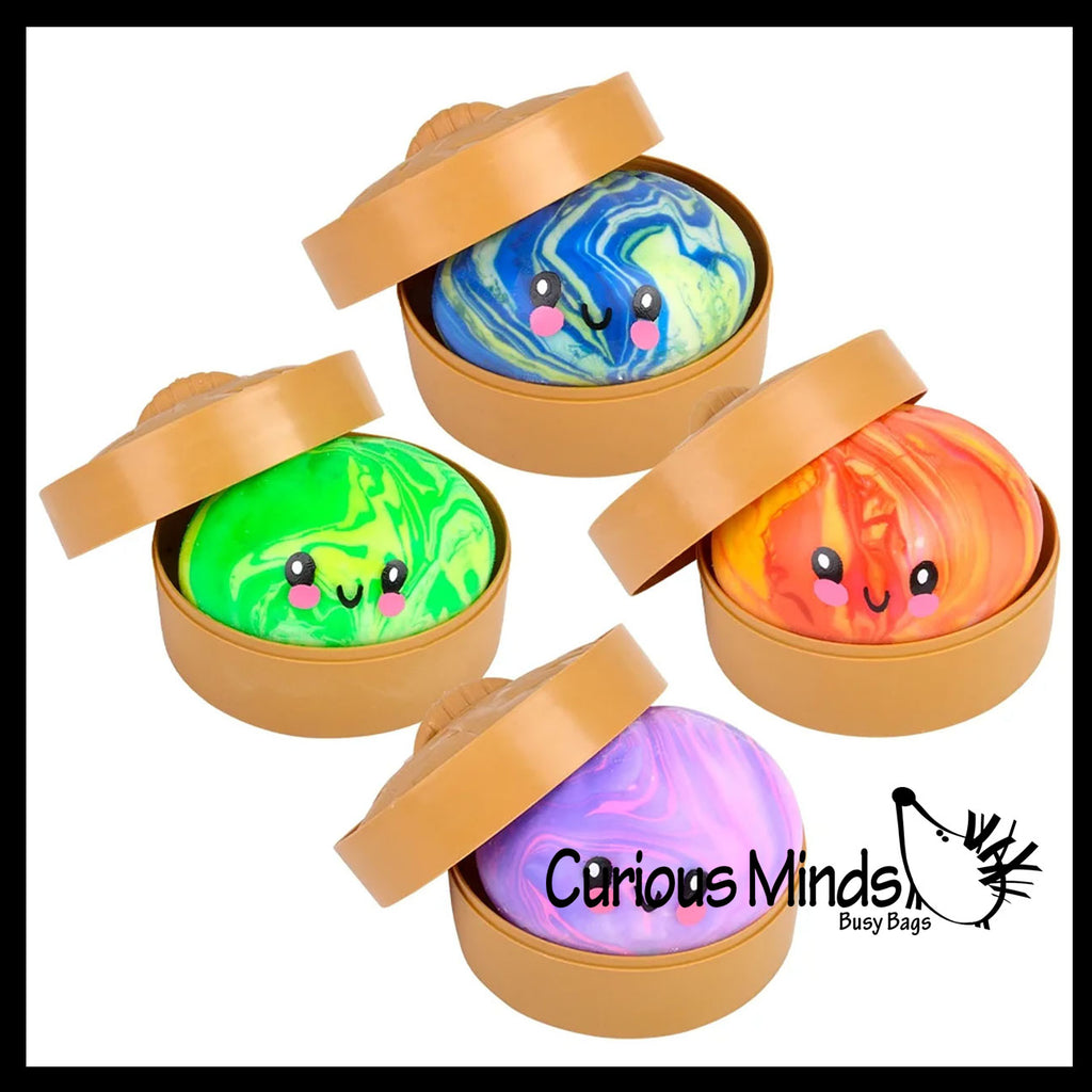 NEW - Mystery Marble Doh Series 3.25" Dumpling Dim Sum - Ultra Squishy Relaxing Sensory Fidget Stress Toy