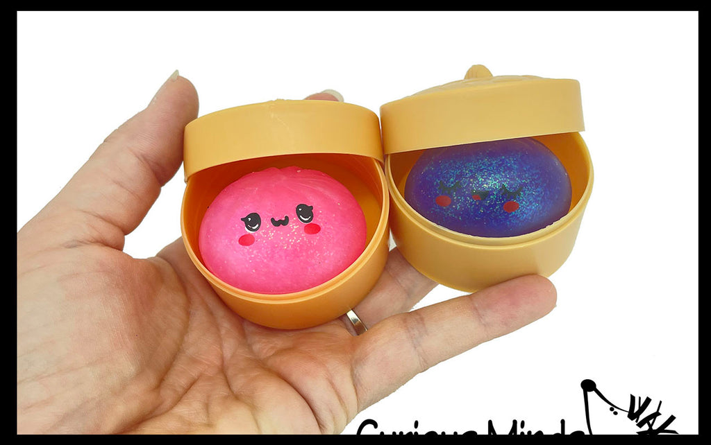 NEW -Mini Mystery Glitter Jelly Gel Series 2" Dumpling Dim Sum - Ultra Squishy Relaxing Sensory Fidget Stress Toy