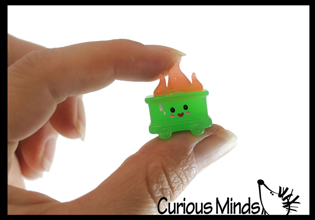 NEW - Dumpster Fire Figurines, Keychains, Stickers - Funny Emotional Support You Got This Office Toy