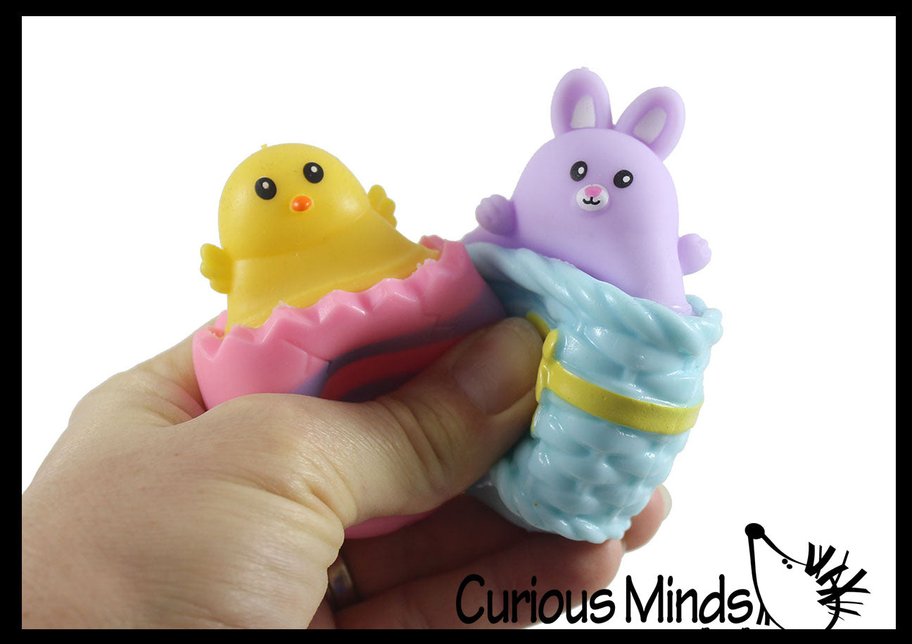 2 Different Pop Up Fidgets - Bunny in Basket and Chick in an Egg Adora ...