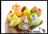 Cute Spring Animal Shaped Kawaii 2" Rubber Ducks - Rubber Duckies Baby Ducklings - Cute Novelty Prize Reward Giveaway Easter