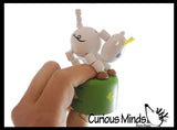 Fainting Goat Wooden Collapsing Thumb Dancing Push Puppet Animals Farm Classic Toy