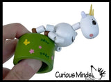 Fainting Goat Wooden Collapsing Thumb Dancing Push Puppet Animals Farm Classic Toy