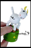 Fainting Goat Wooden Collapsing Thumb Dancing Push Puppet Animals Farm Classic Toy