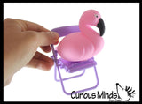 Flamingo on a Folding Beach Chair - Soft Cream Doh Filled Stress Ball - Squishy Gooey Squish Sensory Squeeze Balls Cute Gift Office Decoration