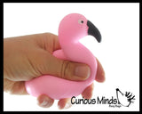 Flamingo on a Folding Beach Chair - Soft Cream Doh Filled Stress Ball - Squishy Gooey Squish Sensory Squeeze Balls Cute Gift Office Decoration