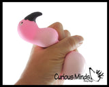 Flamingo on a Folding Beach Chair - Soft Cream Doh Filled Stress Ball - Squishy Gooey Squish Sensory Squeeze Balls Cute Gift Office Decoration