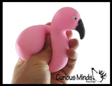 Flamingo on a Folding Beach Chair - Soft Cream Doh Filled Stress Ball - Squishy Gooey Squish Sensory Squeeze Balls Cute Gift Office Decoration