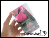 Flamingo on a Folding Beach Chair - Soft Cream Doh Filled Stress Ball - Squishy Gooey Squish Sensory Squeeze Balls Cute Gift Office Decoration