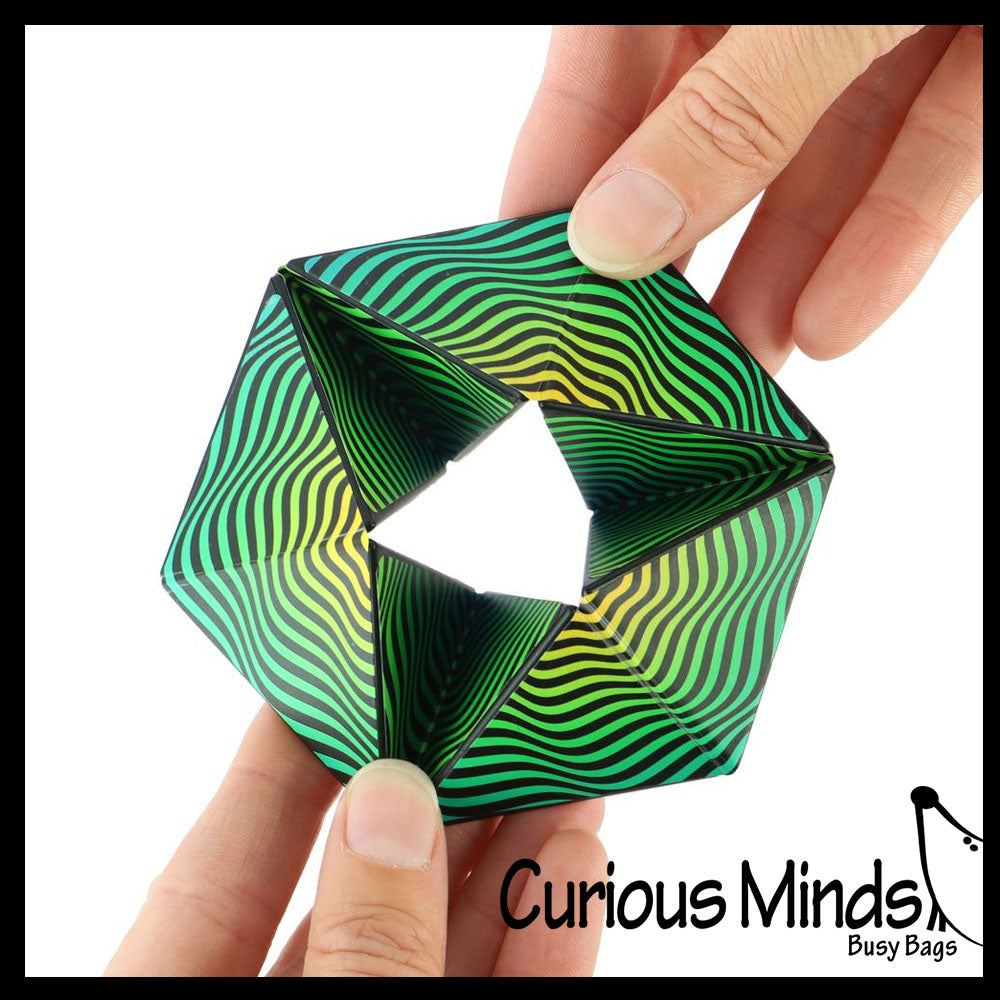Infinity Flip and Fold Optical Illusion Fidget - Magic Endless Folding Fidget Toy - Flip Over and Over - Bend and Fold Crazy Shapes Puzzle - ADD Anxiety
