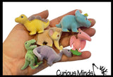 Flocked Dinosaur Animal Figurines - Soft Touch Collectible Play Figurines Pretend Play Dino