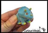 Flocked Dinosaur Animal Figurines - Soft Touch Collectible Play Figurines Pretend Play Dino