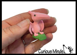 Flocked Dinosaur Animal Figurines - Soft Touch Collectible Play Figurines Pretend Play Dino