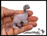 Flocked Dinosaur Animal Figurines - Soft Touch Collectible Play Figurines Pretend Play Dino
