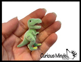 Flocked Dinosaur Animal Figurines - Soft Touch Collectible Play Figurines Pretend Play Dino