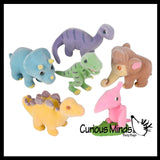 Flocked Dinosaur Animal Figurines - Soft Touch Collectible Play Figurines Pretend Play Dino