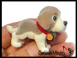 Flocked Dog Animal Figurines - Soft Touch Collectible Play Figurines Pretend Play Puppy Pet