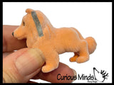 Flocked Dog Animal Figurines - Soft Touch Collectible Play Figurines Pretend Play Puppy Pet