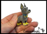 Flocked Dog Animal Figurines - Soft Touch Collectible Play Figurines Pretend Play Puppy Pet