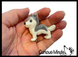 Flocked Dog Animal Figurines - Soft Touch Collectible Play Figurines Pretend Play Puppy Pet