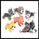 Flocked Dog Animal Figurines - Soft Touch Collectible Play Figurines Pretend Play Puppy Pet