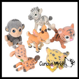 Flocked Safari Animal Figurines - Soft Touch Collectible Play Figurines Pretend Play