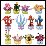 NEW - Mini Plant Succulent Flower Building Brick Block Set Toy - Cute Plastic Sphere Container Set
