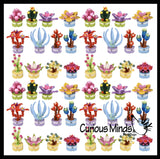 NEW - Mini Plant Succulent Flower Building Brick Block Set Toy - Cute Plastic Sphere Container Set