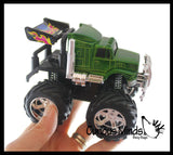Friction Monster Truck Pull Back Racer Cars - Pullback Toy - Moves by Itself Friction Powered