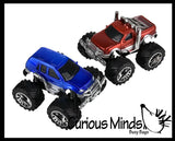 Friction Monster Truck Pull Back Racer Cars - Pullback Toy - Moves by Itself Friction Powered