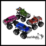 Friction Monster Truck Pull Back Racer Cars - Pullback Toy - Moves by Itself Friction Powered