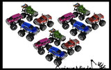 Friction Monster Truck Pull Back Racer Cars - Pullback Toy - Moves by Itself Friction Powered