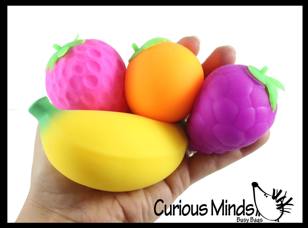 Fruit Soft Fluff- Creamy Doh Filled Squeeze Stress Balls  -  Sensory, Stress, Fidget Toy