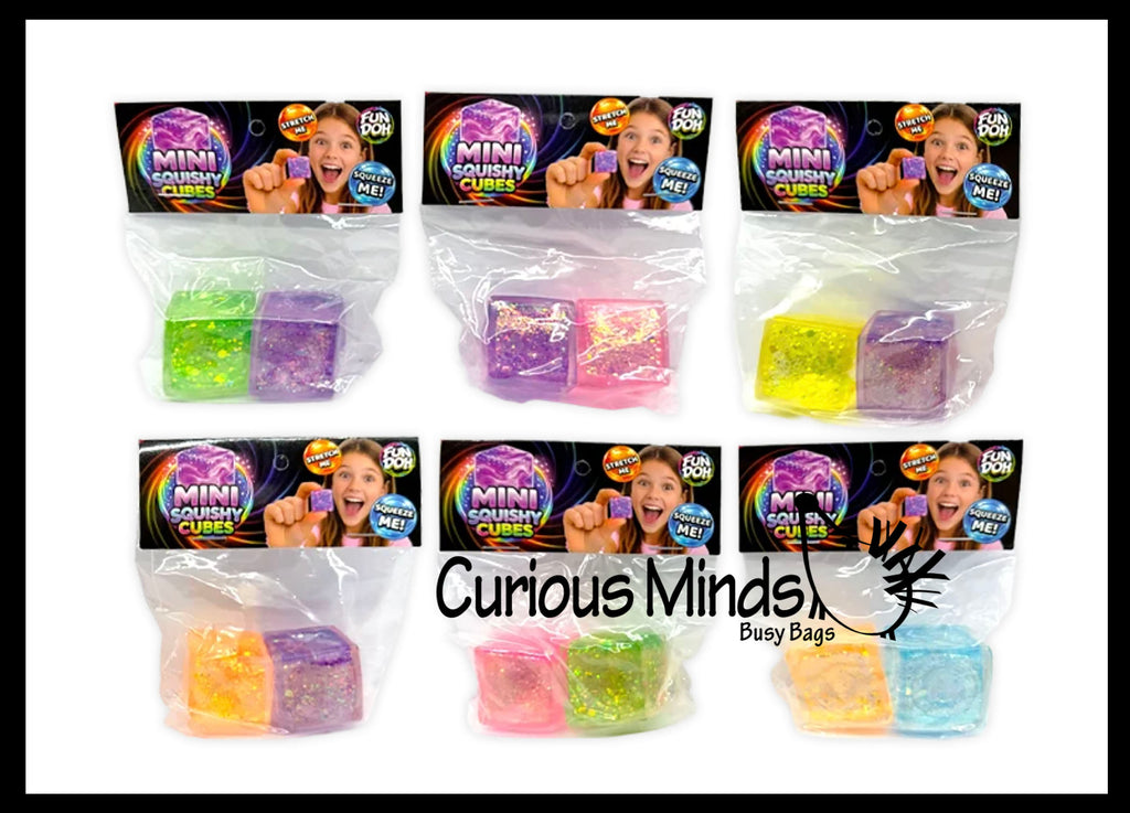 Mini Sugar Ice Cube Ball - Thick Glue/Gel Syrup Molasses Stretch Ball - Ultra Squishy and Moldable Slow Rise Relaxing Sensory Fidget Stress Toy Square Ice