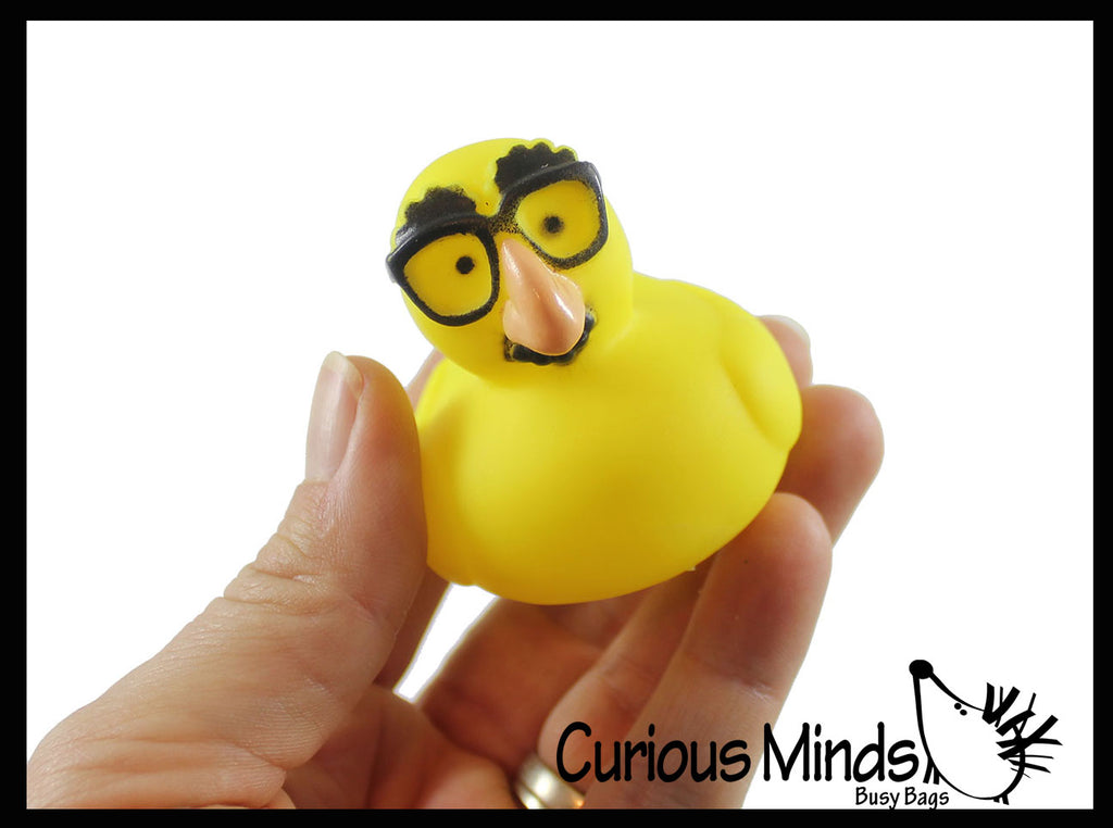 Funny Face 2" Rubber Ducks - Rubber Duckies - Cute Novelty Prize Reward Giveaway  Duck Gag X Ray Glasses, Mustache